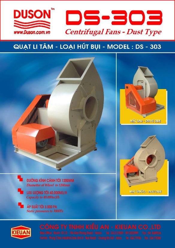 Quạt li tâm - Loại hút bụi